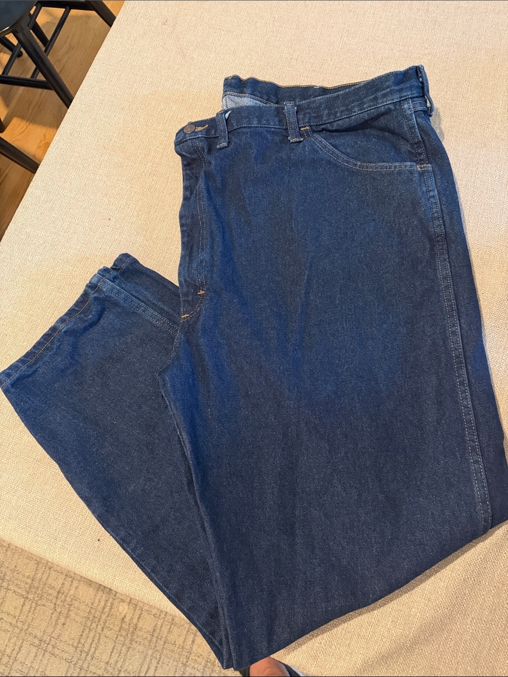 Rustler Men's Deep Blue Relaxed Fit Jeans 48x32